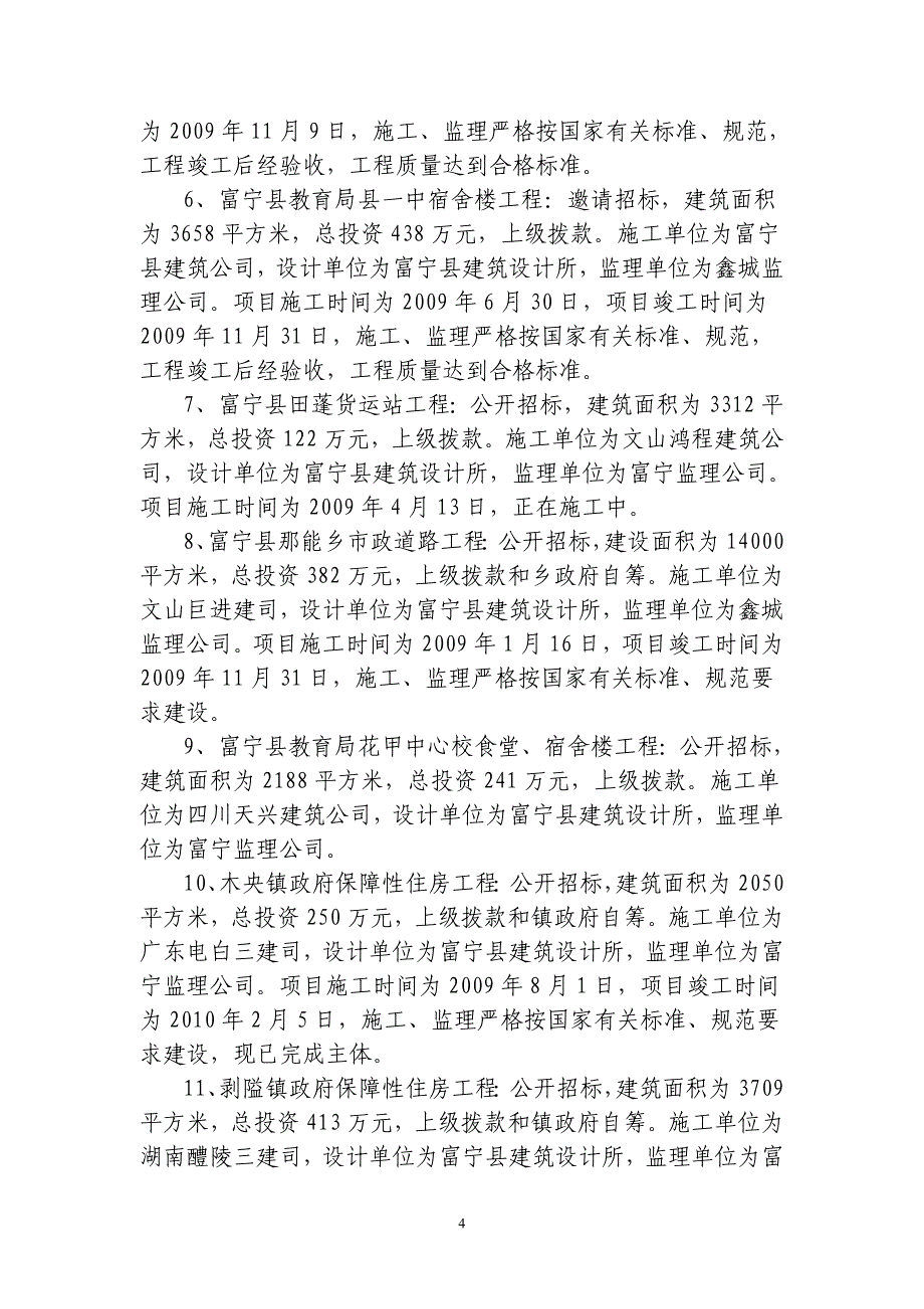 富宁县建设局关于开展工程建设领域突出问题专项治理自查自纠情况汇报_第4页