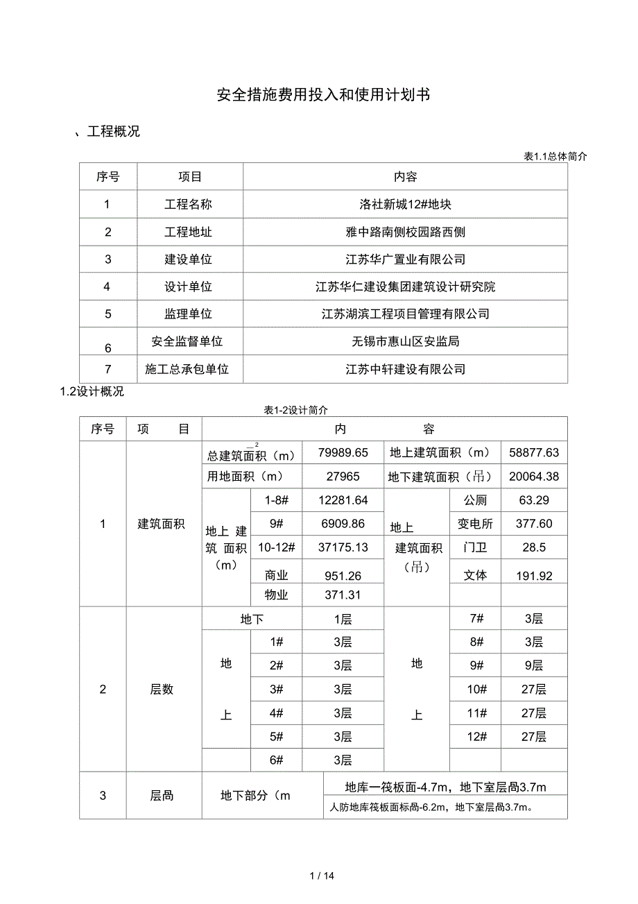 安全措施费用投入及使用计划_第1页