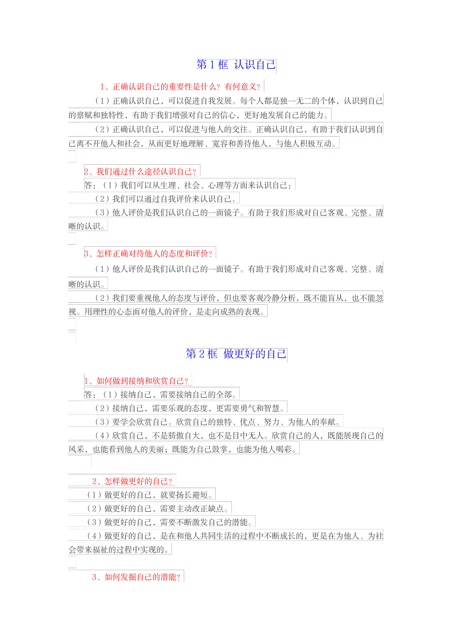 2023年,七年级上册《道德与法治》 知识点归纳总结全面汇总归纳全面汇总归纳全面超详细知识汇总全面汇总归纳全面汇总归纳_第3页