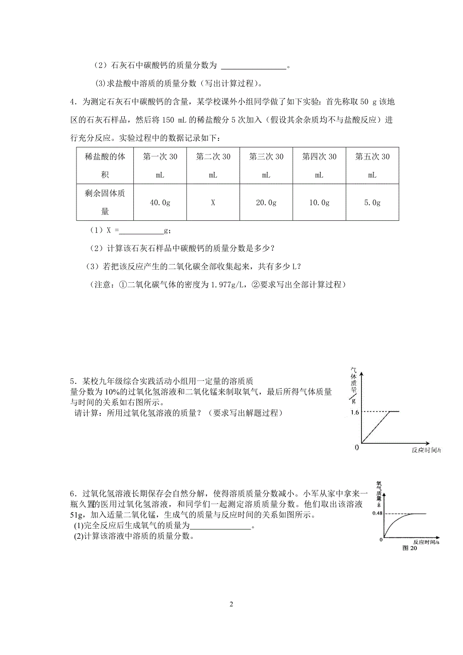 中考化学试题汇编(图表图像问题).doc_第2页