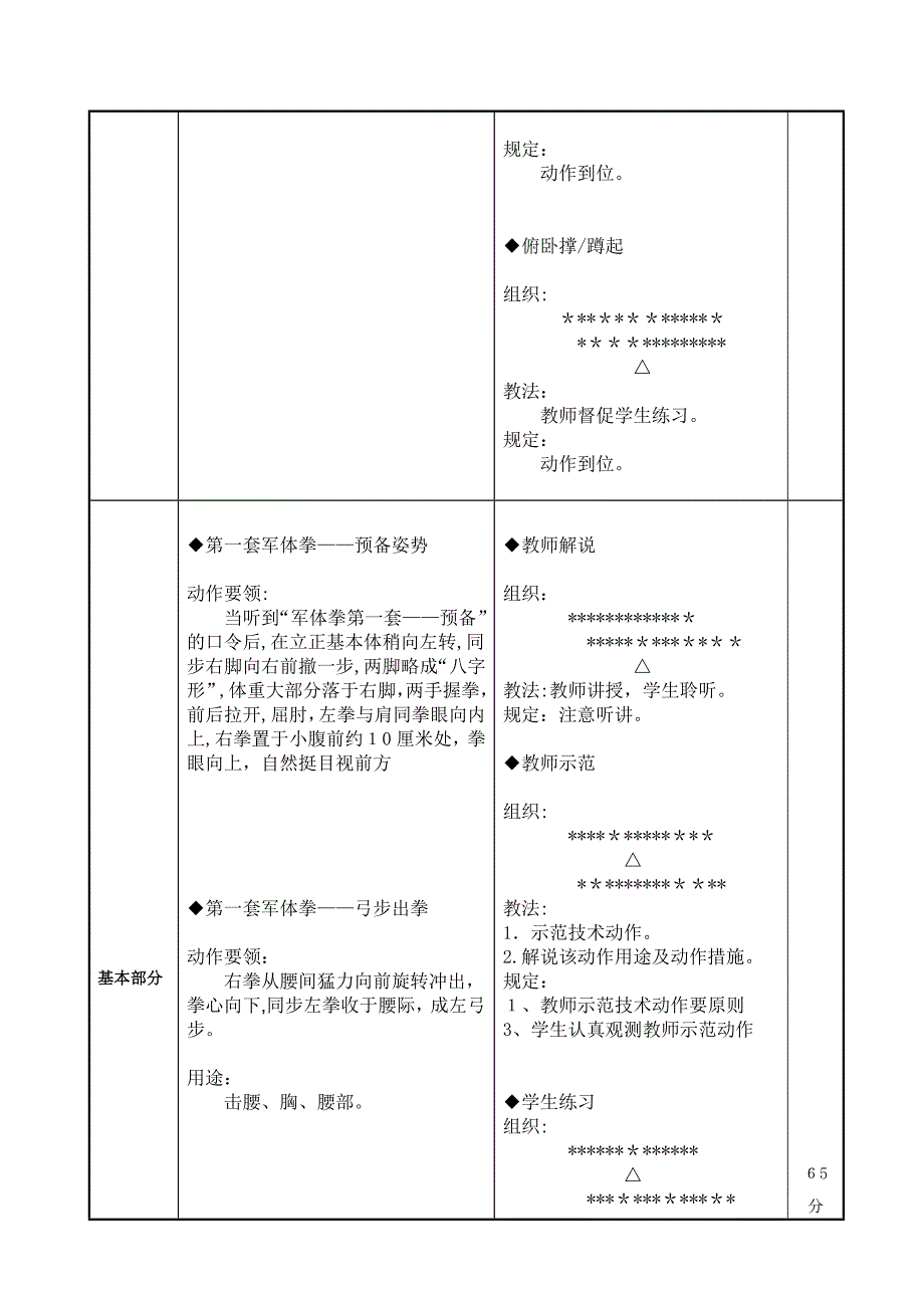 体育课(军体拳)教案_第2页