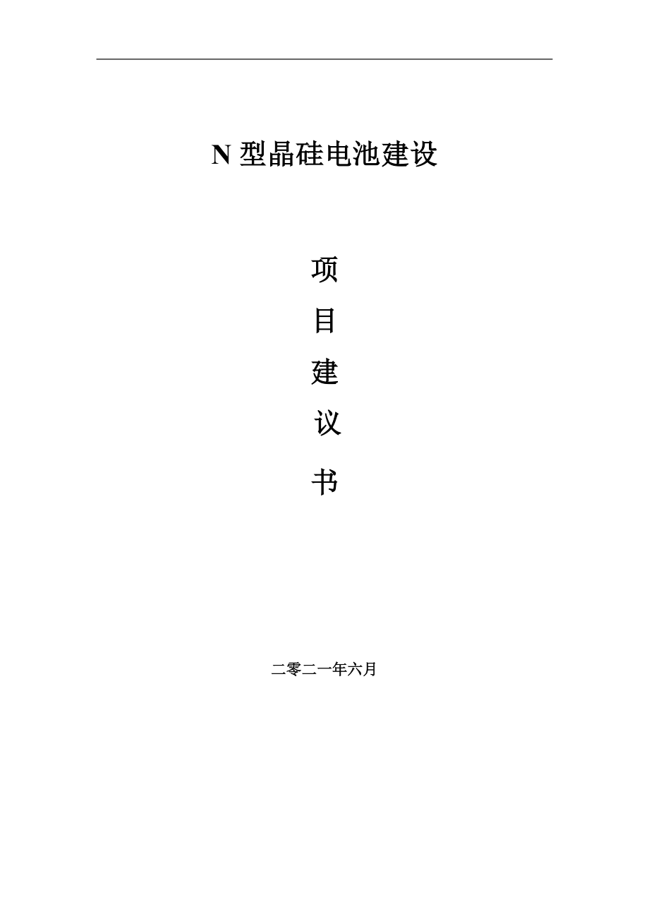 N型晶硅电池项目建议书写作参考范本_第1页