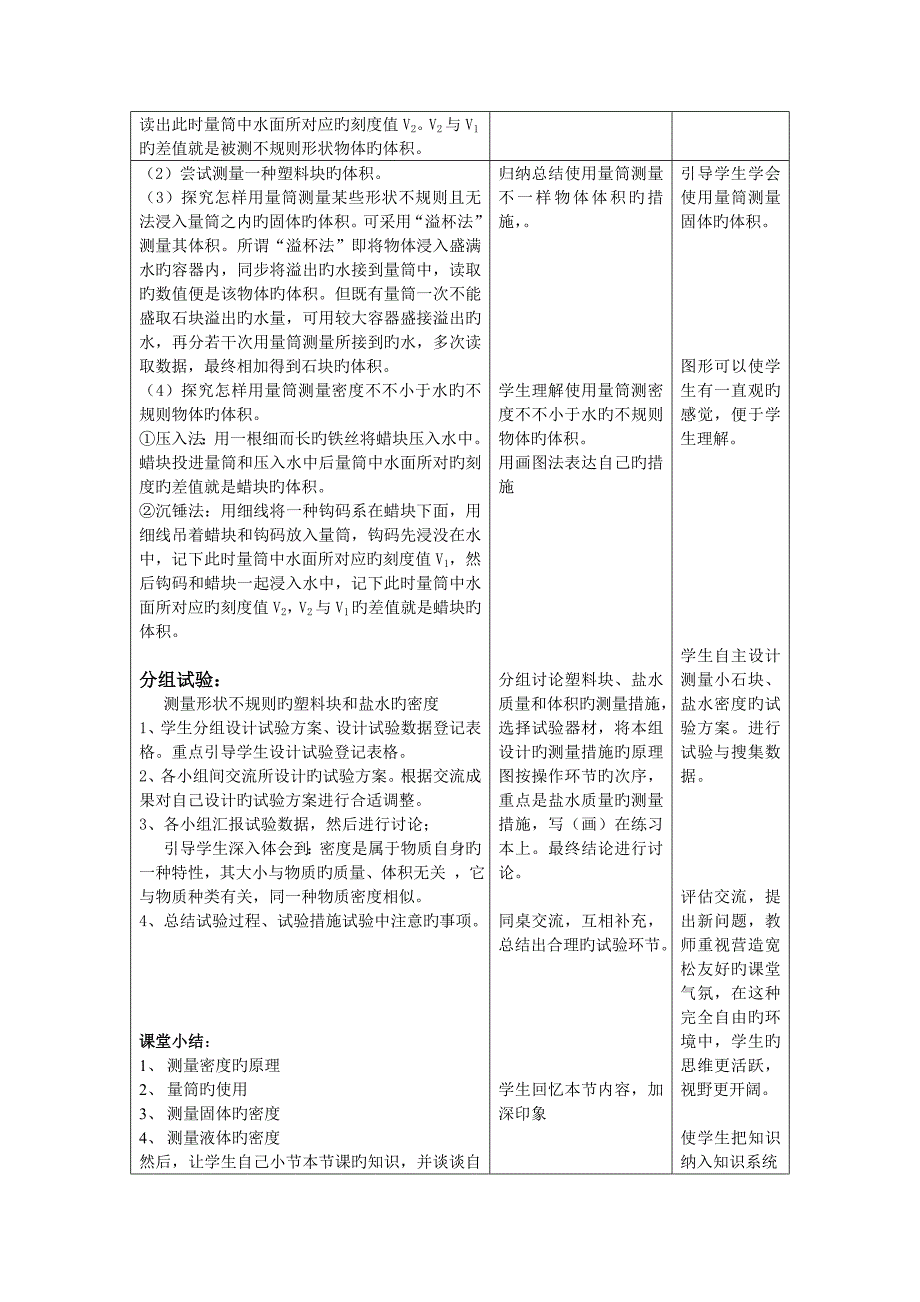 测量物质的密度教学设计_第2页