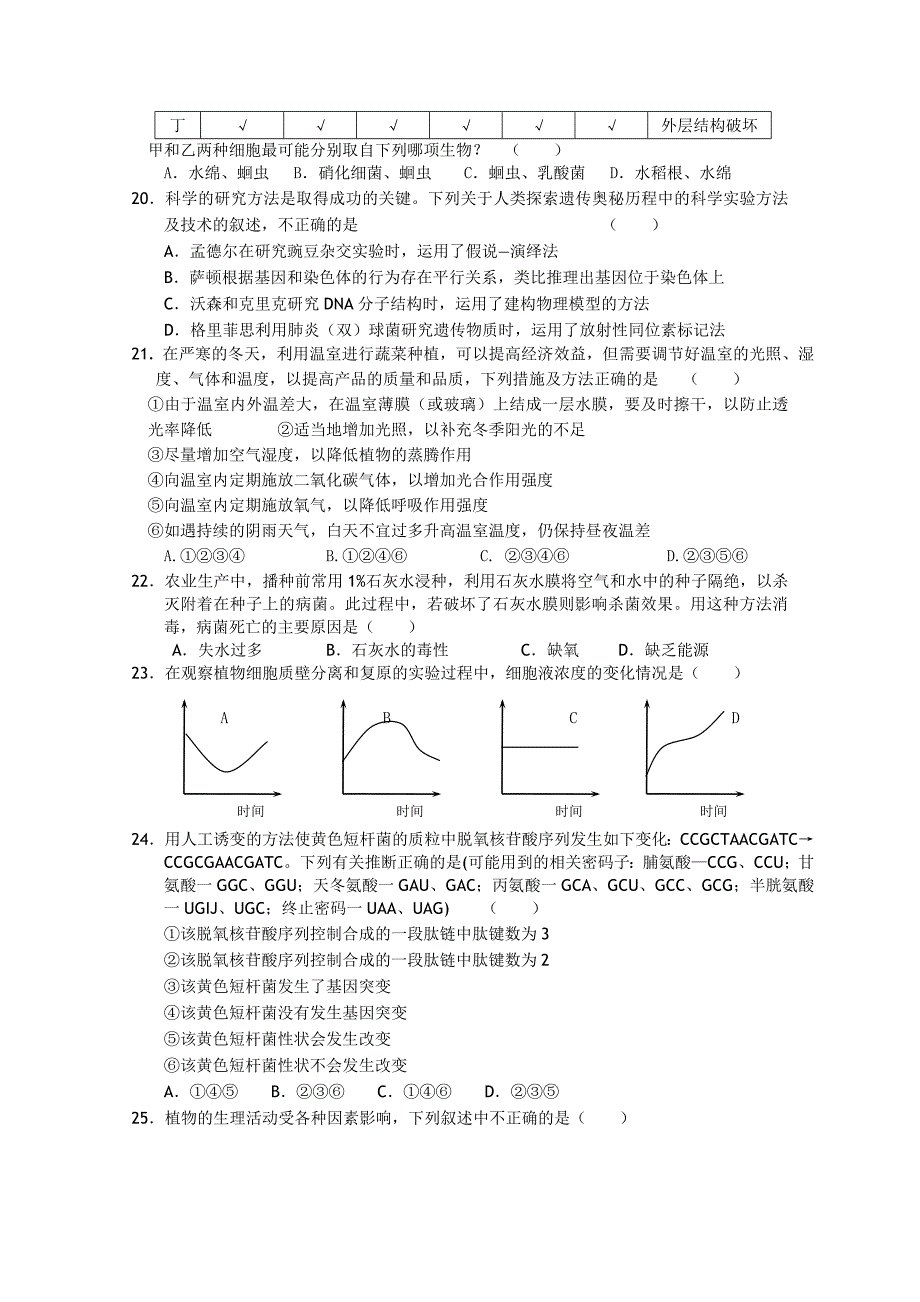 福建省厦门市同安一中2011届高三生物上学期期中考试试题新人教版_第3页