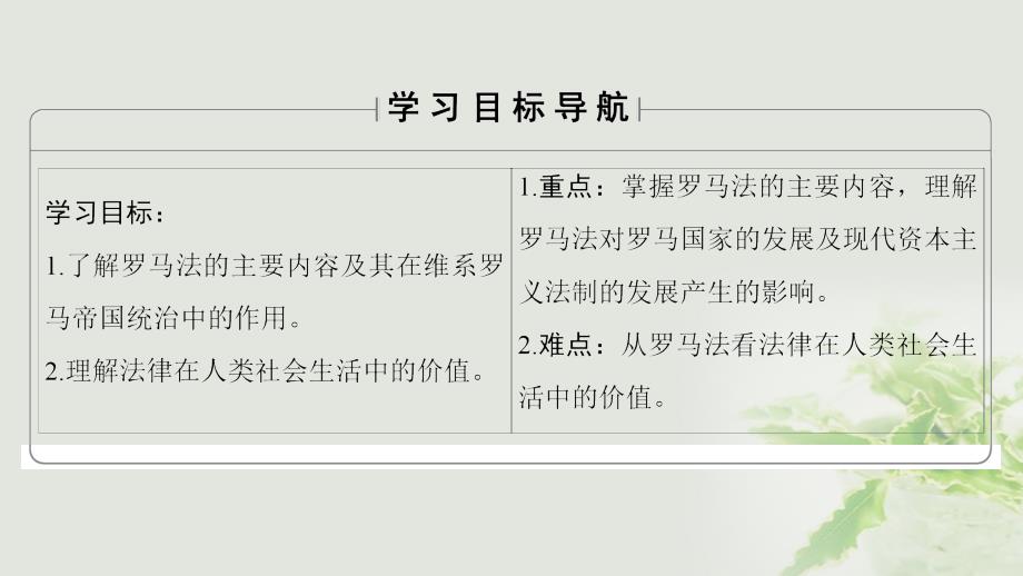 高中历史第2单元古希腊和古罗马的政治制度第7课古罗马的政制与法律课件岳麓版必修名师制作优质学案_第2页