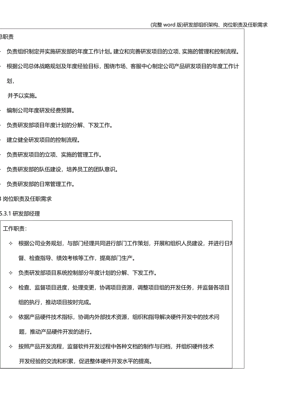 (完整word版)研发部组织架构、岗位职责及任职需求.doc_第3页