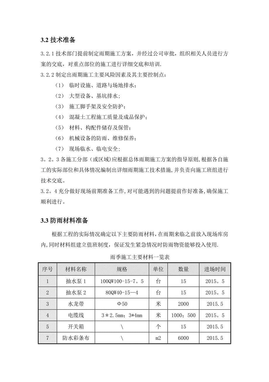 【施工管理】雨季施工方案(标准版)_第5页