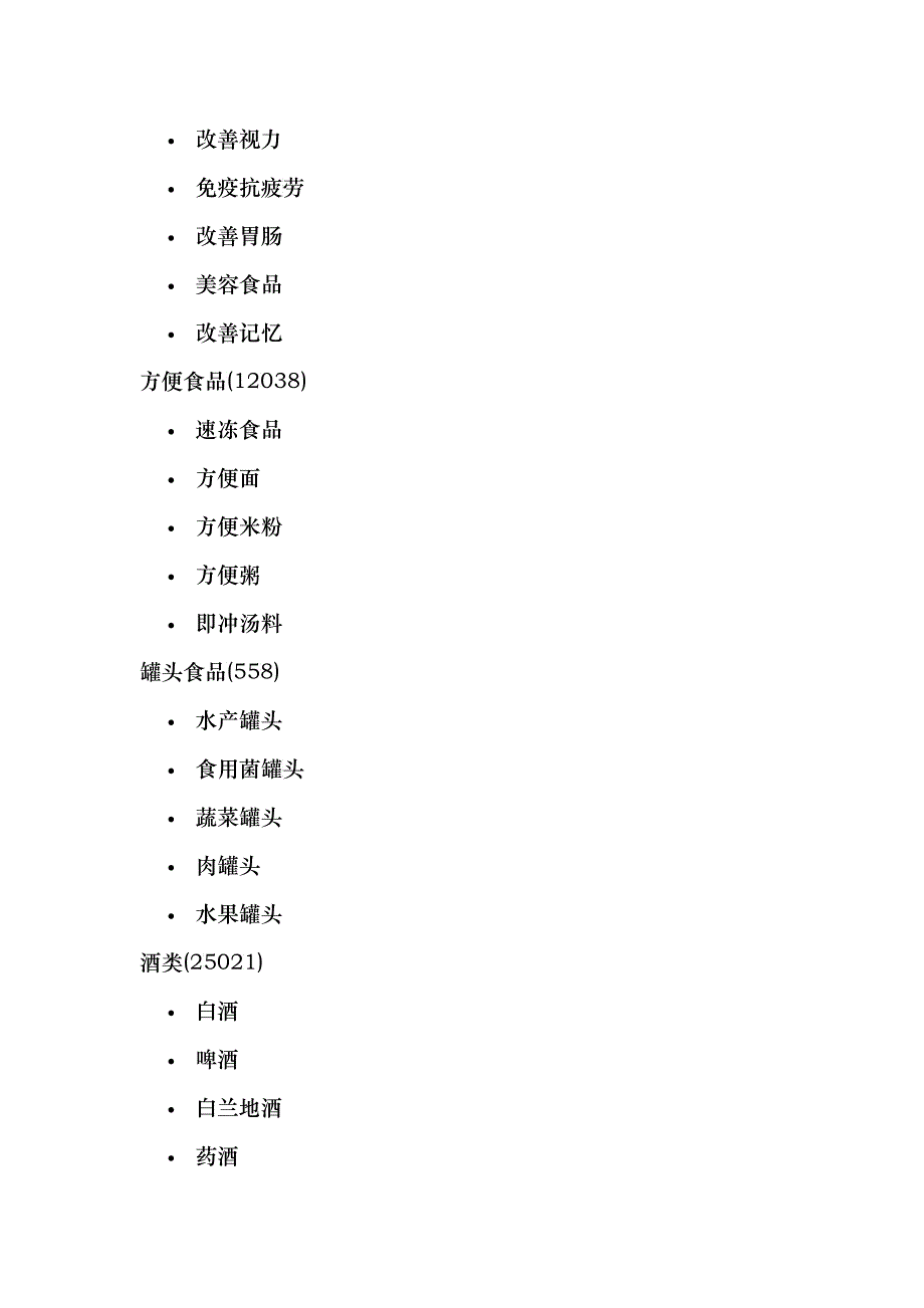 食品行业产品类别介绍_第2页