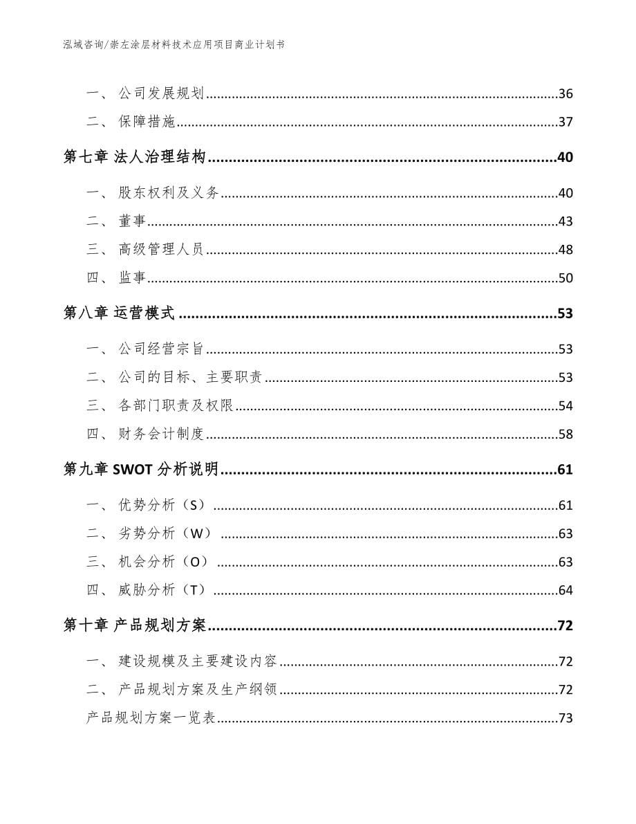 崇左涂层材料技术应用项目商业计划书_第5页