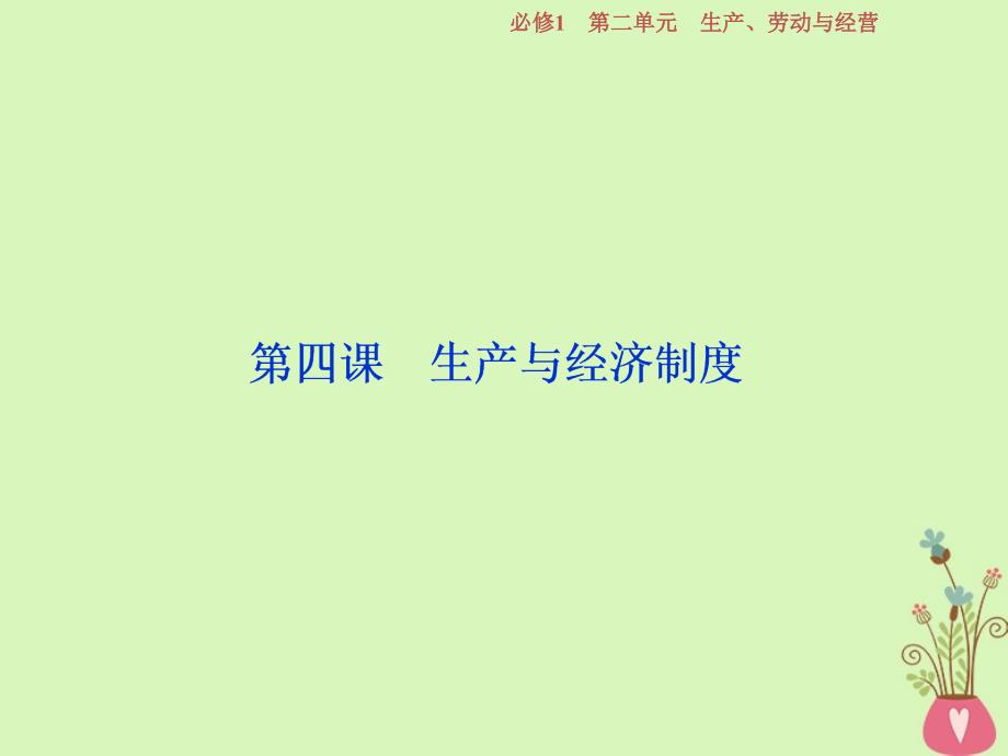 2019届高考政治一轮复习 第二单元 生产、劳动与经营 第四课 生产与经济制度课件 新人教版必修1_第3页