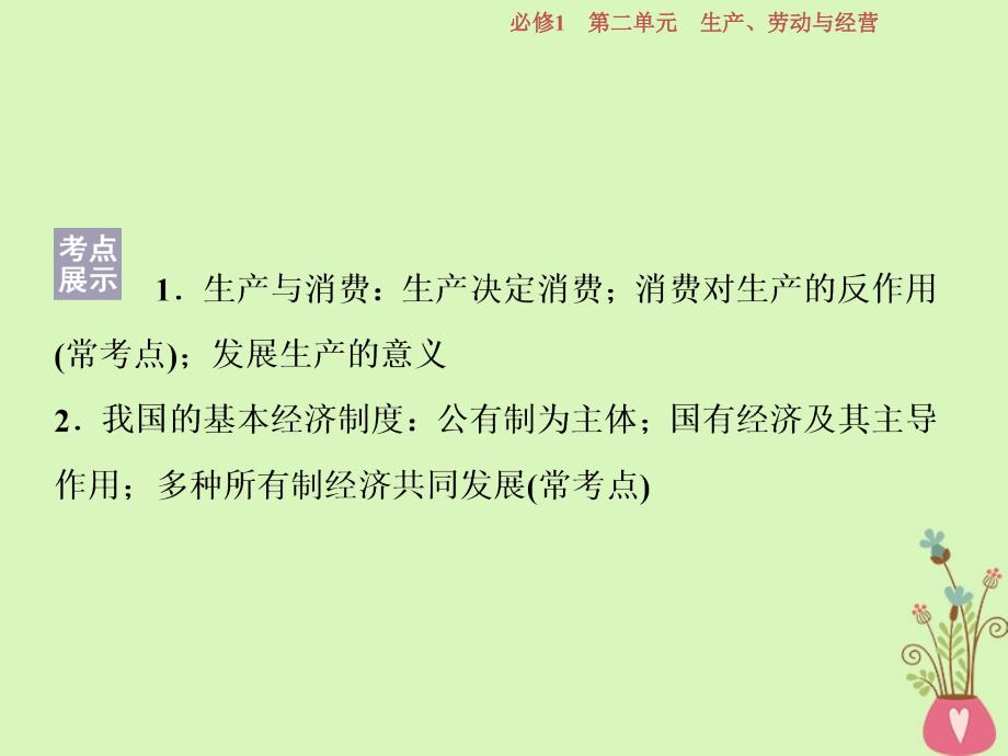 2019届高考政治一轮复习 第二单元 生产、劳动与经营 第四课 生产与经济制度课件 新人教版必修1_第4页