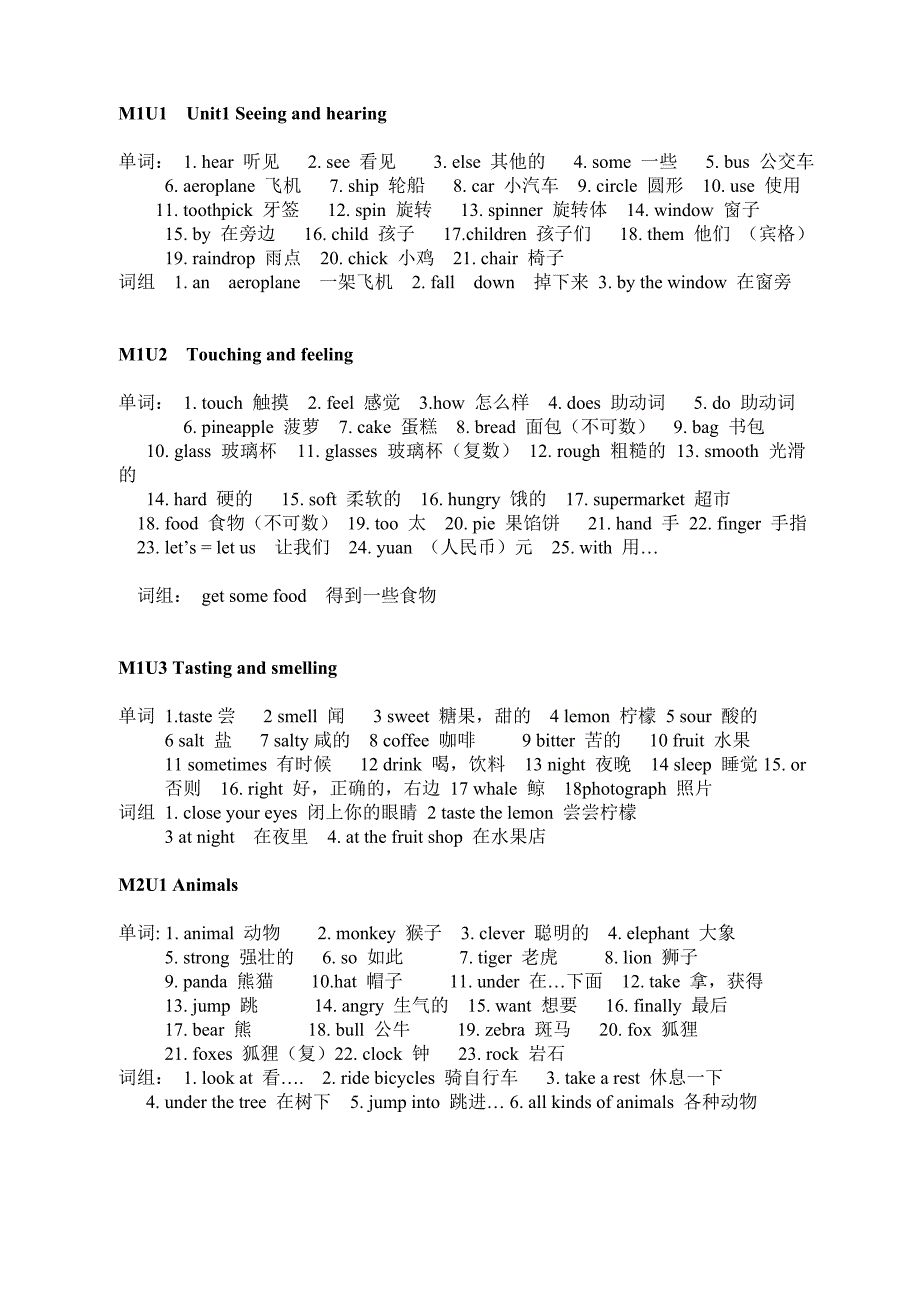 小学三年级英语单词词组全录_第1页