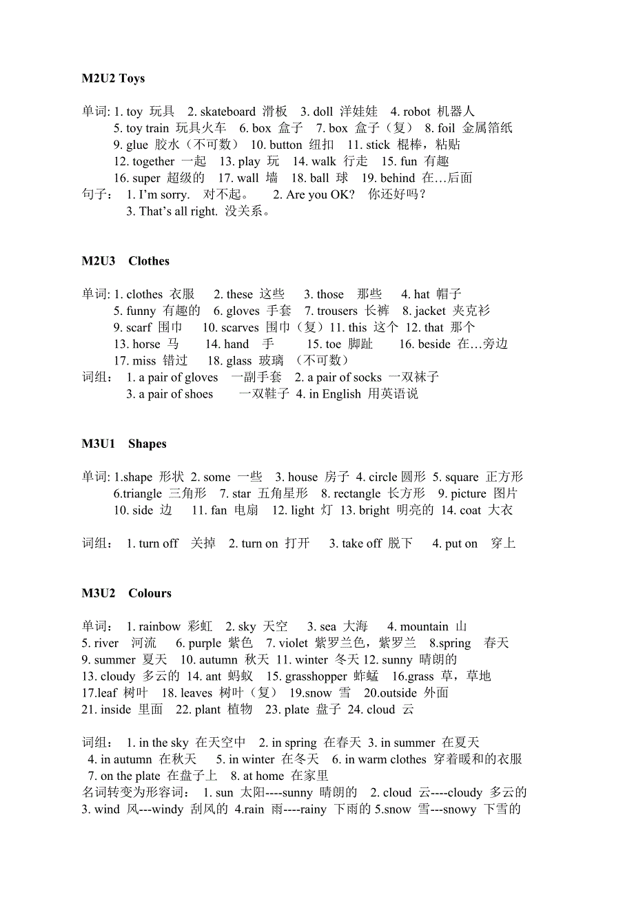 小学三年级英语单词词组全录_第2页