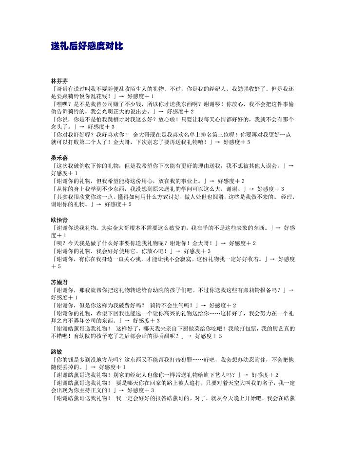 明星志愿三攻略：送礼后好感度对比.docx