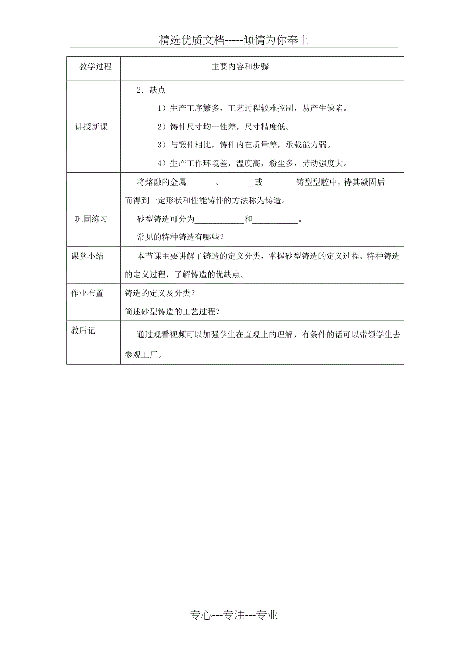 机械制造工艺基础第六版：第一章铸造教案_第4页