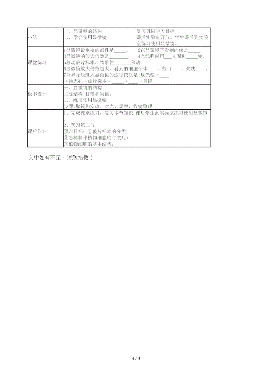 练习使用显微镜说课稿_第3页