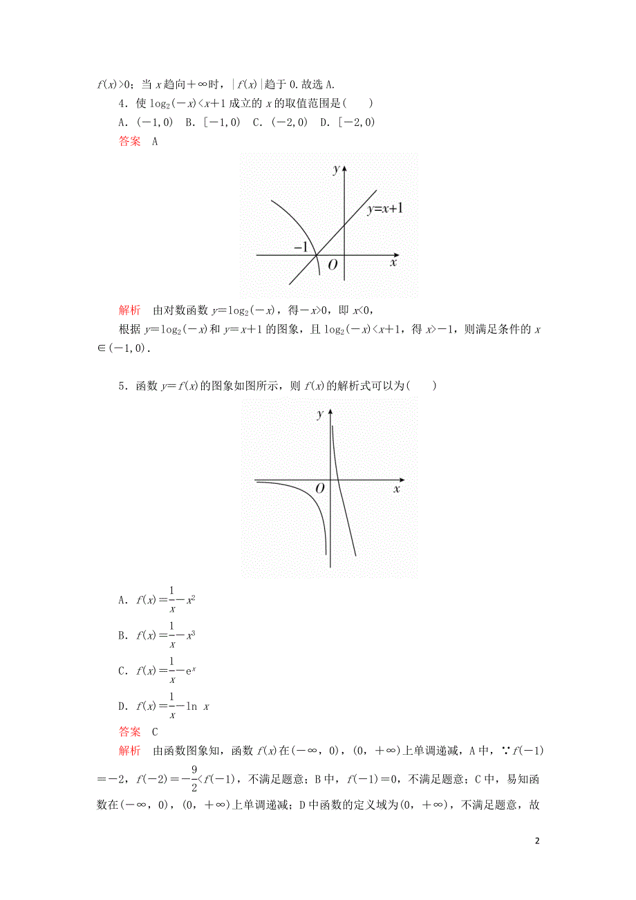 2020版高考数学一轮复习 第2章 函数、导数及其应用 第7讲 课后作业 理（含解析）_第2页