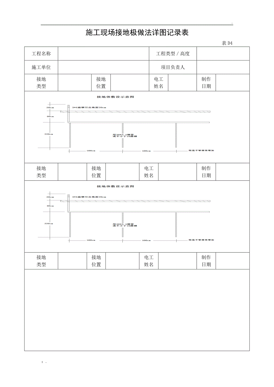 施工现场接地极做法详图记录表_第1页