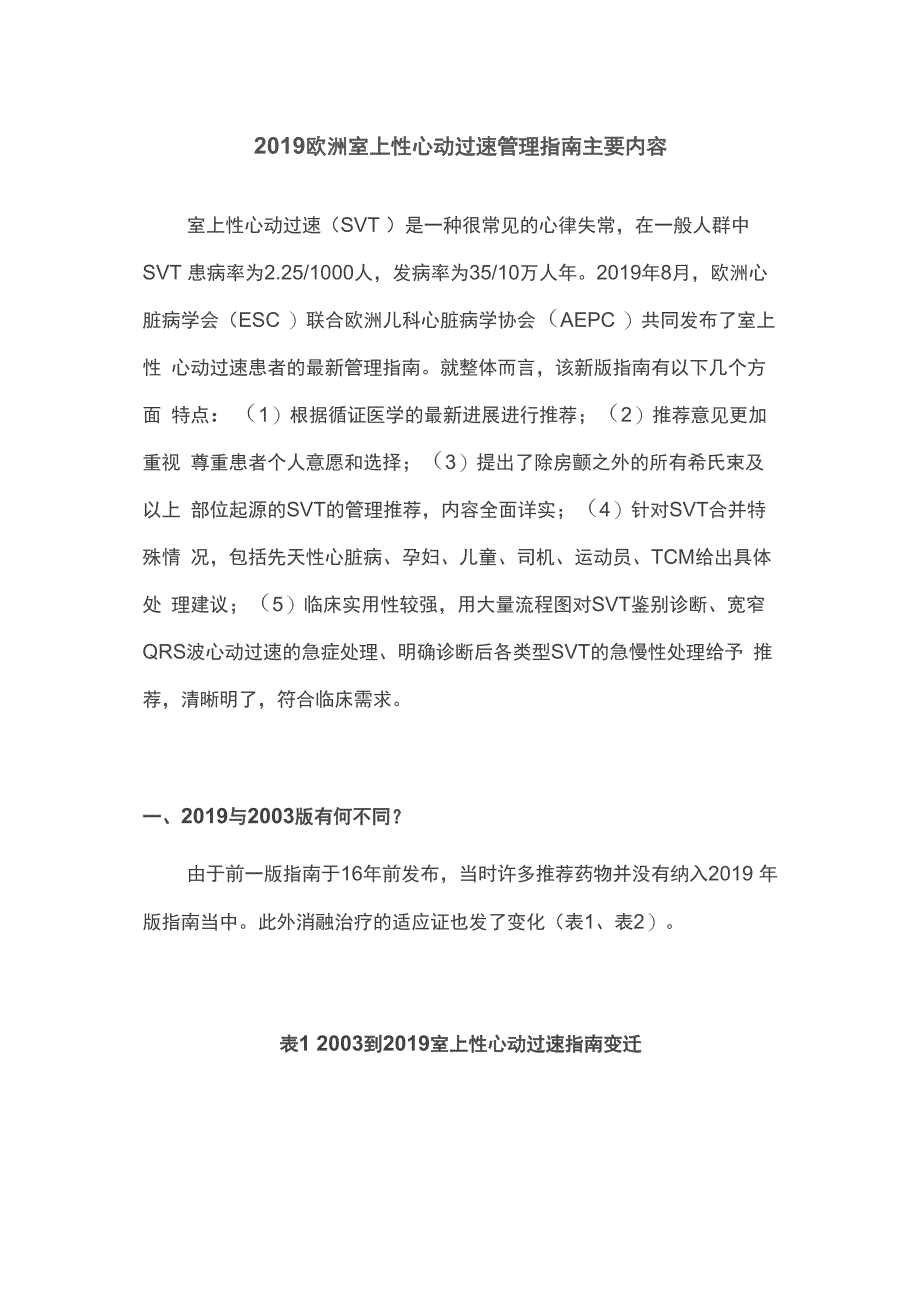 2019欧洲室上性心动过速管理指南主要内容_第1页
