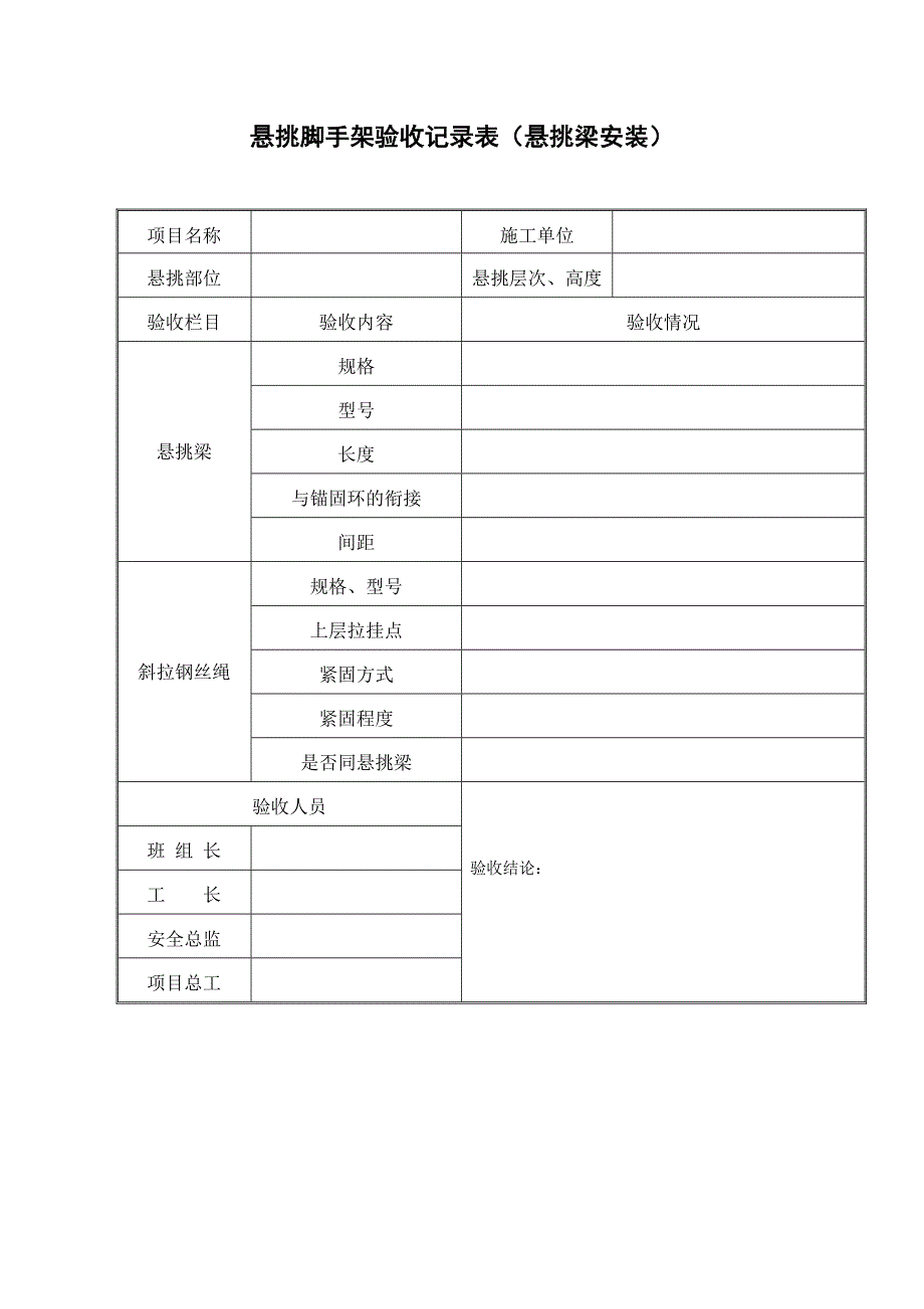 悬挑脚手架验收记录表_第2页