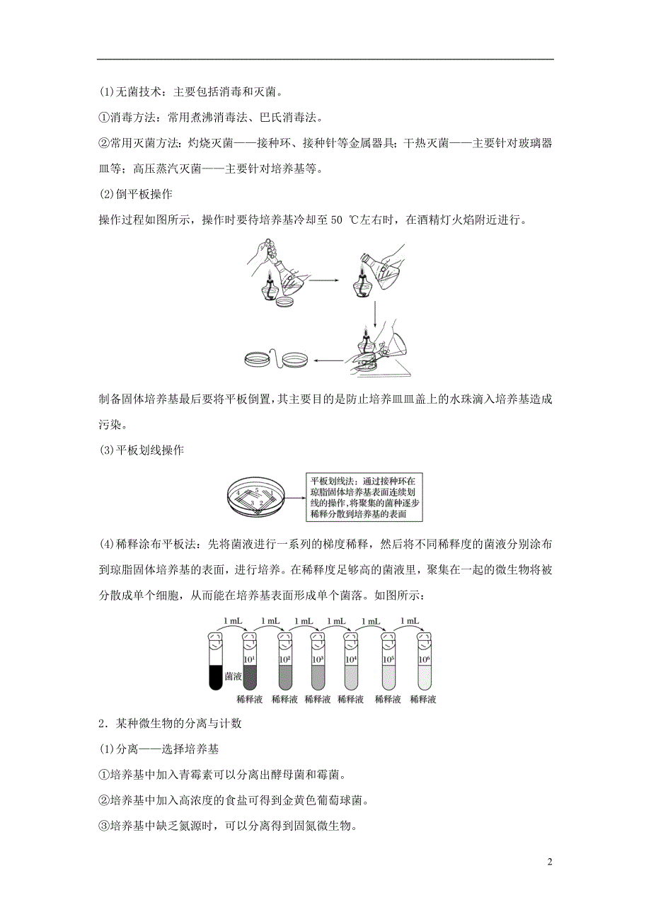 （江苏专用）2019高考生物二轮复习 专题十一 生物技术实践 考点31 微生物的利用及在传统发酵技术中的应用学案_第2页
