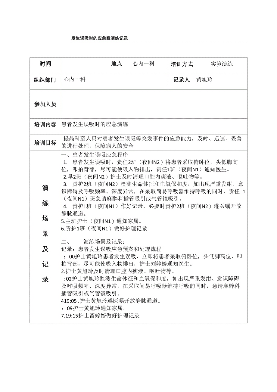 误吸应急预案演练记录_第2页