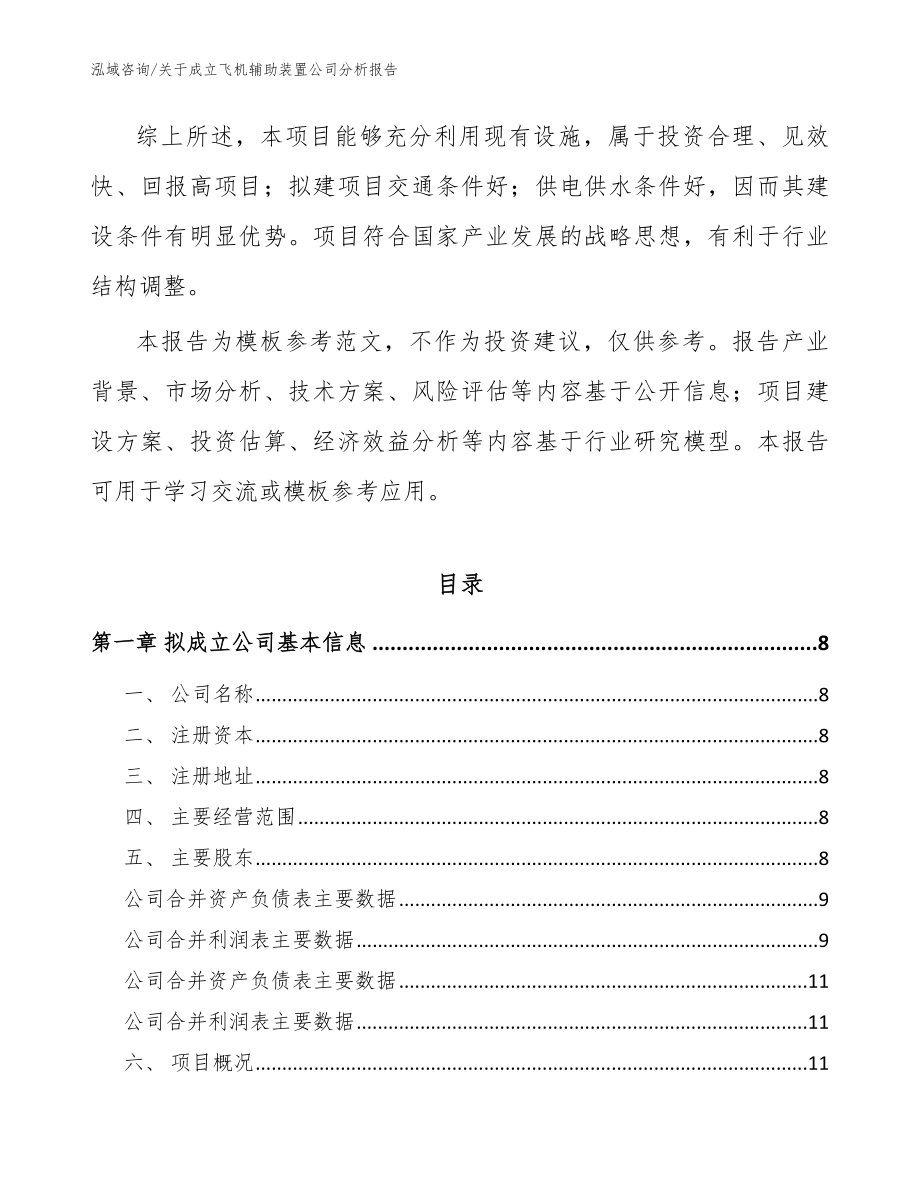 关于成立飞机辅助装置公司分析报告【范文模板】_第3页