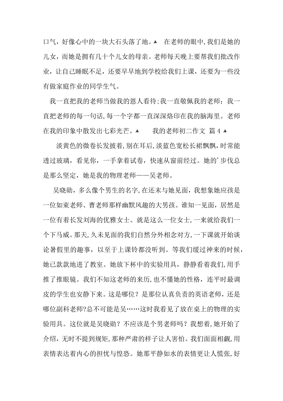 必备我的老师初二作文集锦七篇_第4页