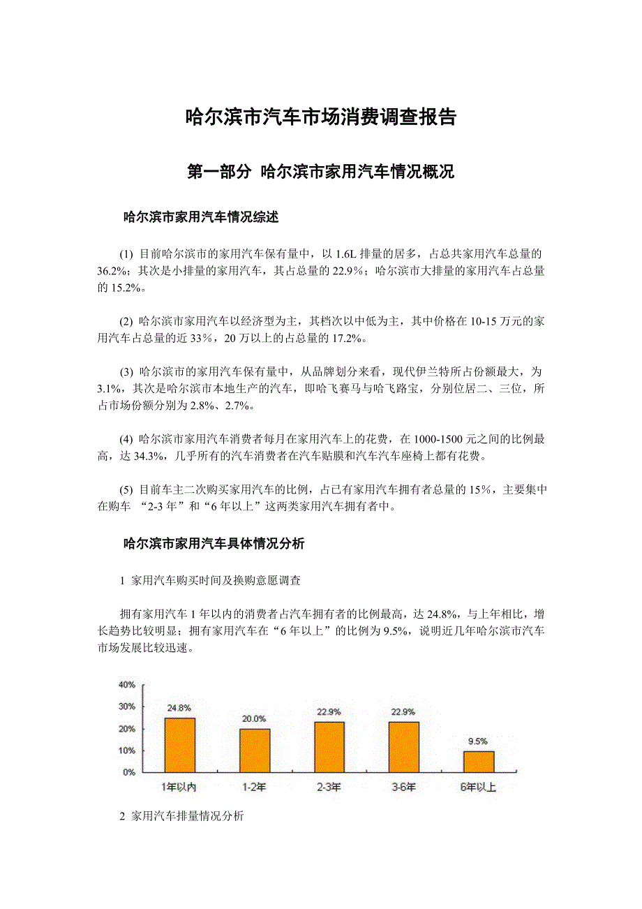 哈尔滨市汽车市场消费调查报告_第1页