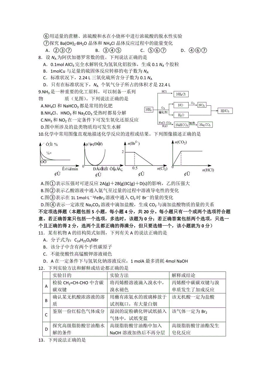 2022年高三四月月双周练习（一）化学_第2页