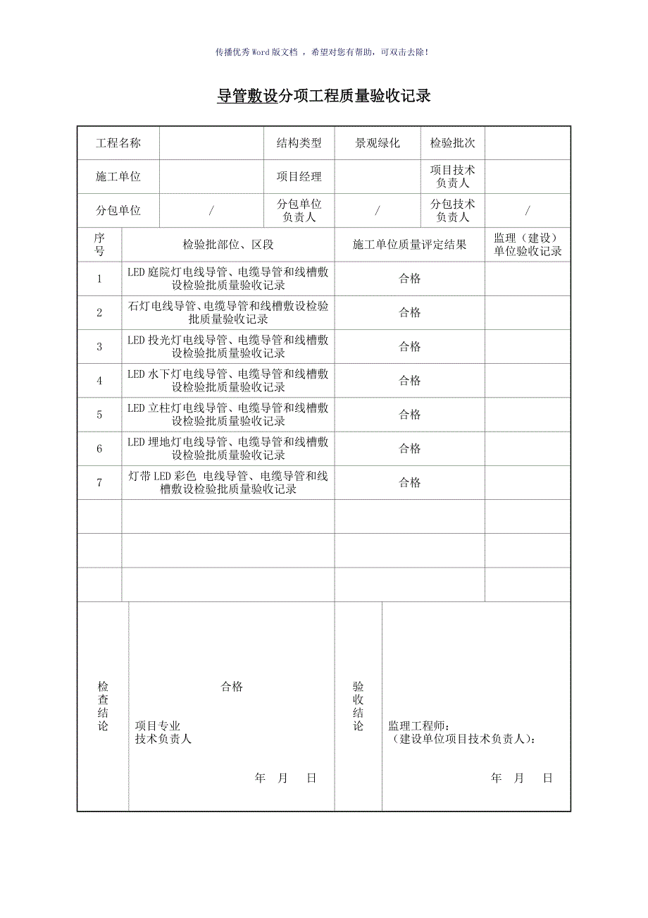 园林景观电气分部子分部工程验收记录参考模板_第3页