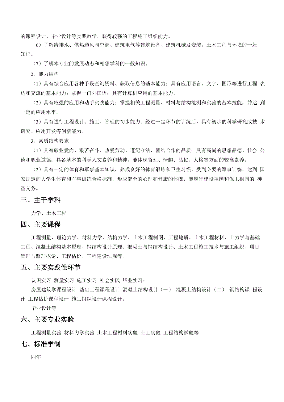 专业培养方案建筑工程2012级 常州工学院_第2页