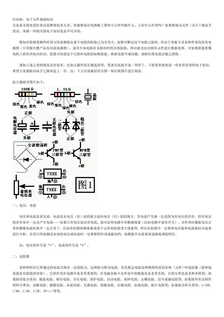 (精品)电子元件基础知识_第1页