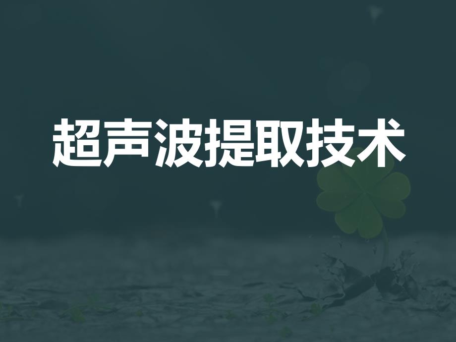 超声波提取技术课件_第1页