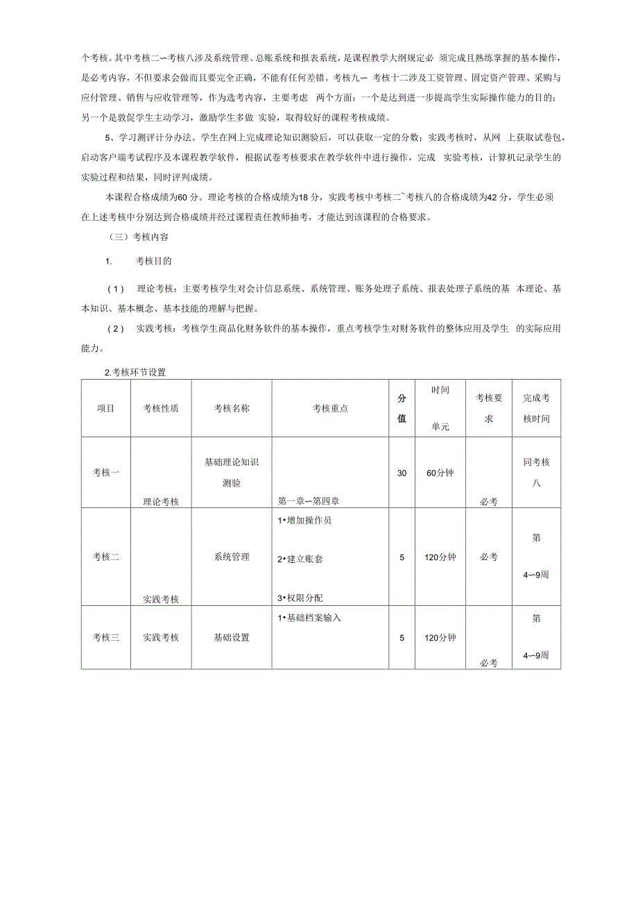 电算化会计课程考核方案_第2页