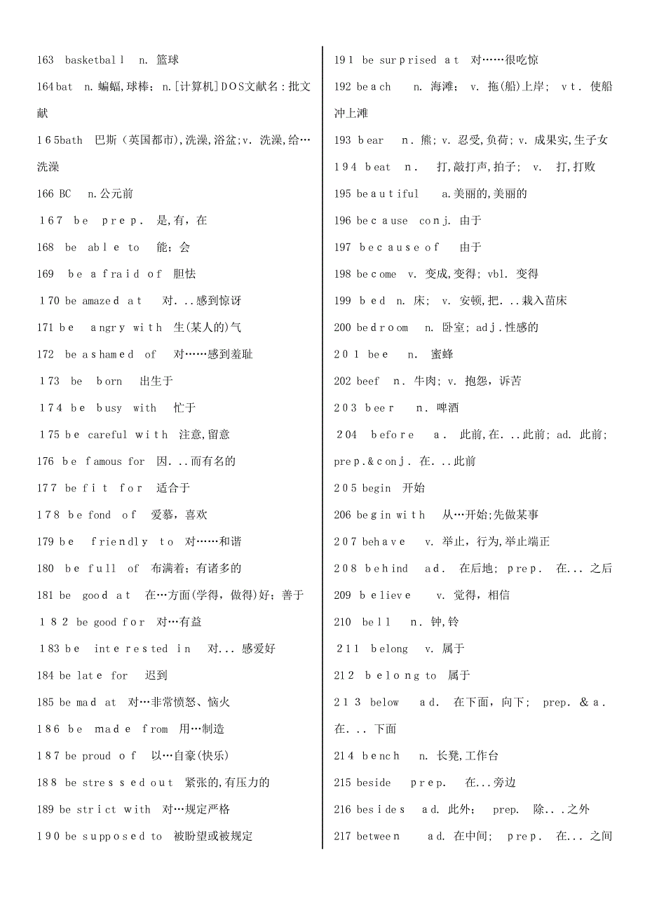 初中英语单词汇总(适合打印版)_第4页