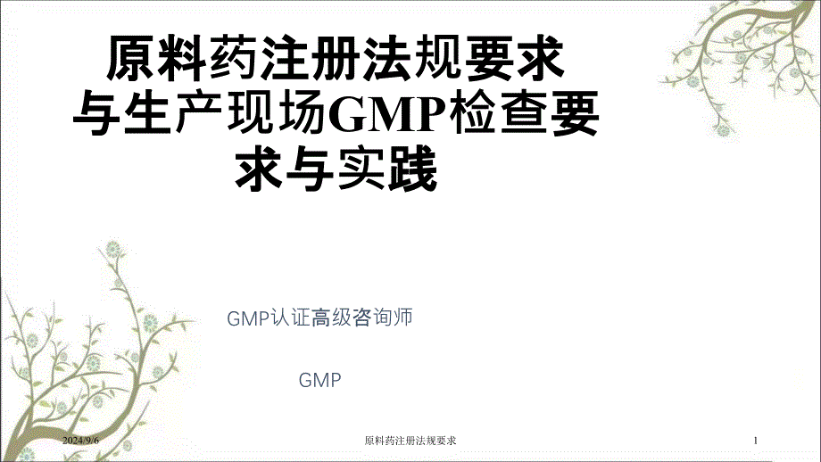 原料药注册法规要求课件_第1页