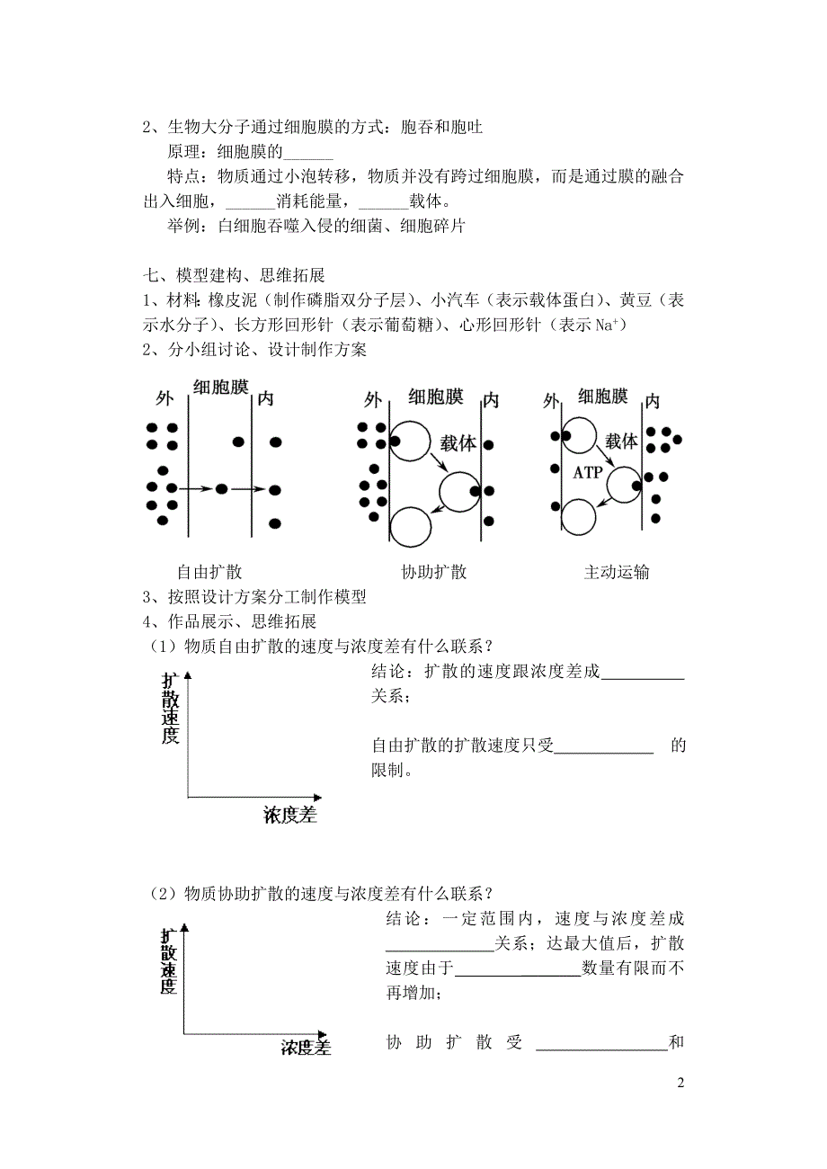 43物质跨膜运输的方式学案.doc_第2页