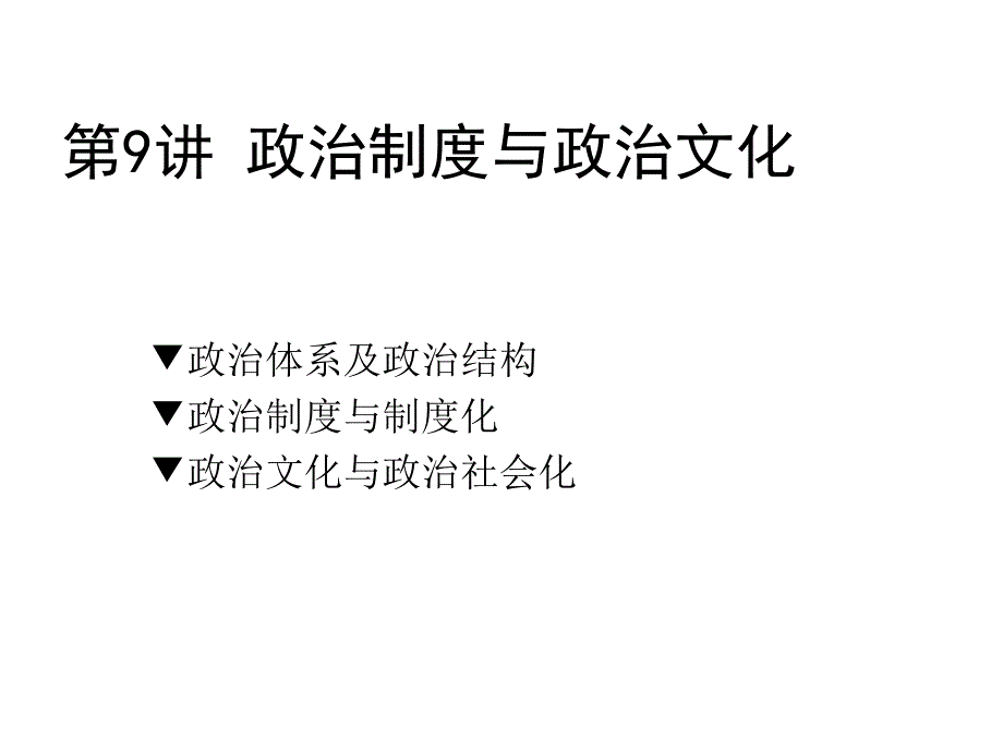 大学政治学经典课件ch9政治制度与政治文化_第1页