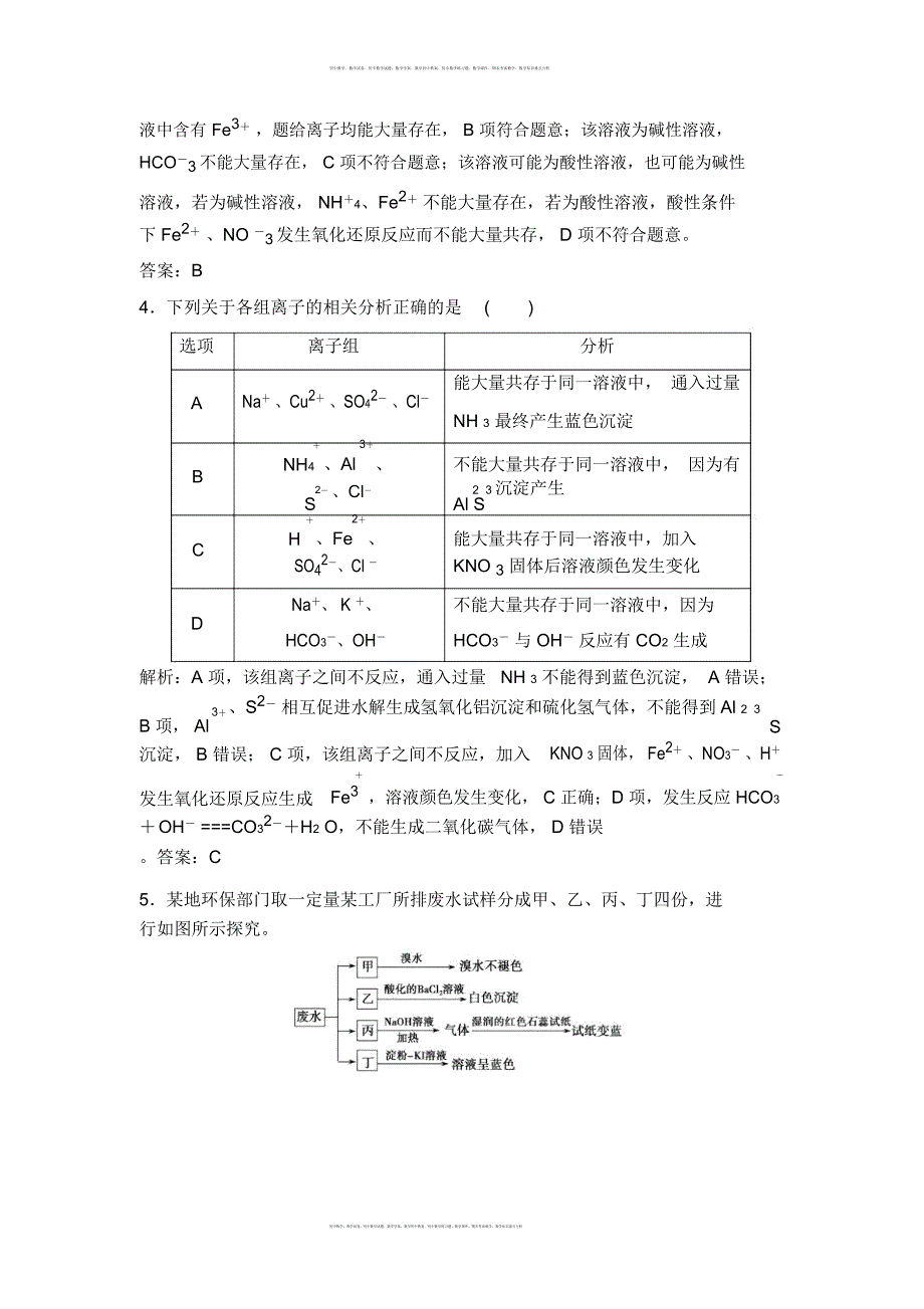 第一部分专题一第3讲离子反应_第2页