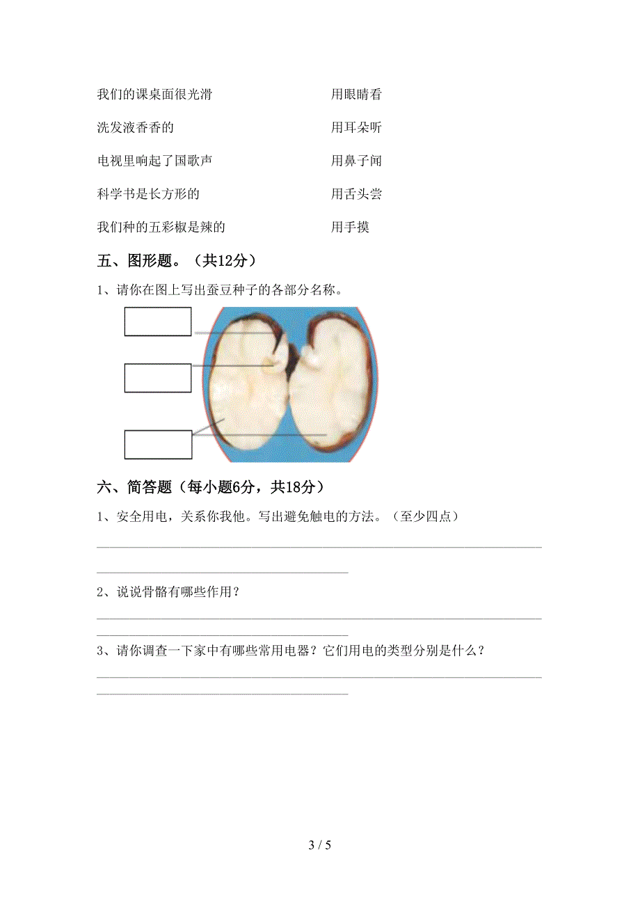 新教科版四年级科学上册期中考试题(下载).doc_第3页