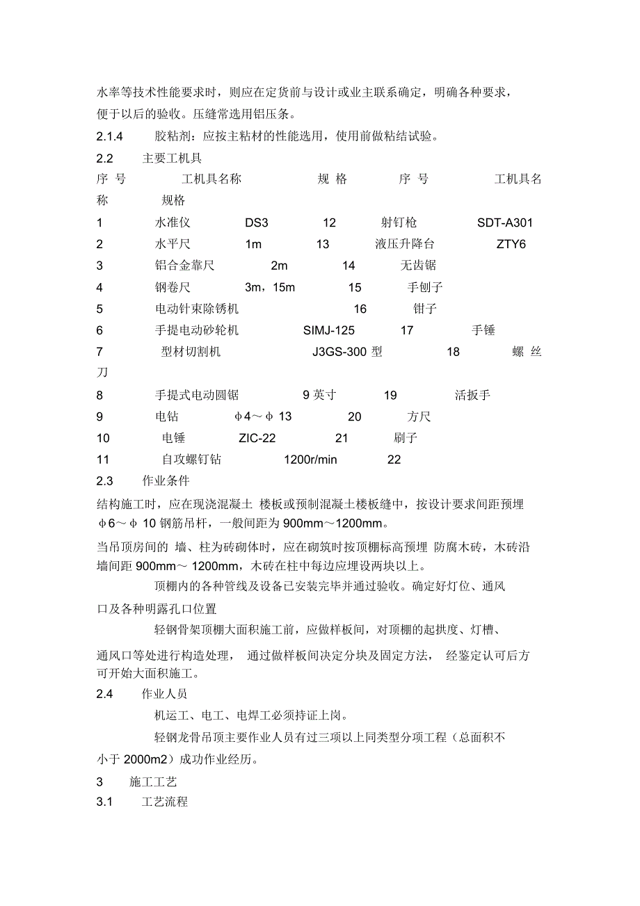 轻钢龙骨吊顶施工工艺标准_7167_第2页