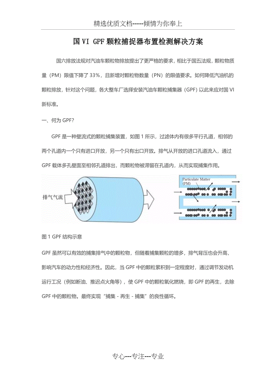 GPF颗粒捕捉器安装布置检测方案_第1页