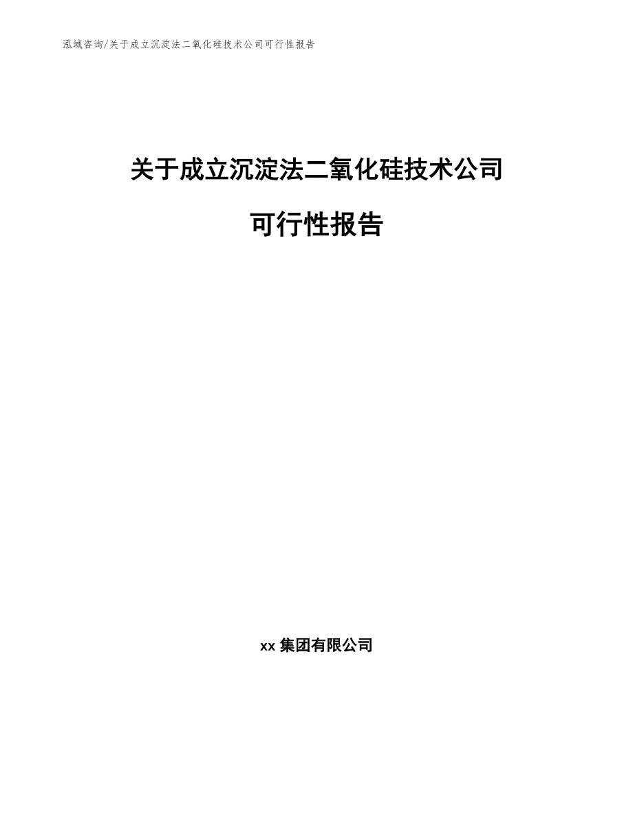 关于成立沉淀法二氧化硅技术公司可行性报告_第1页