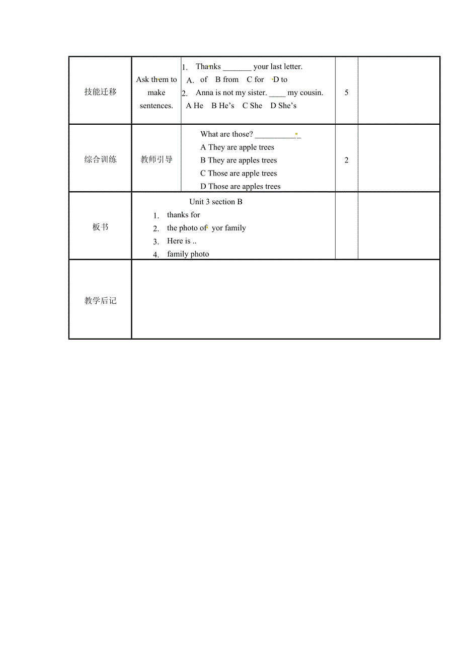 【人教版】七年级英语Unit 3This is my sister.学案3_第3页