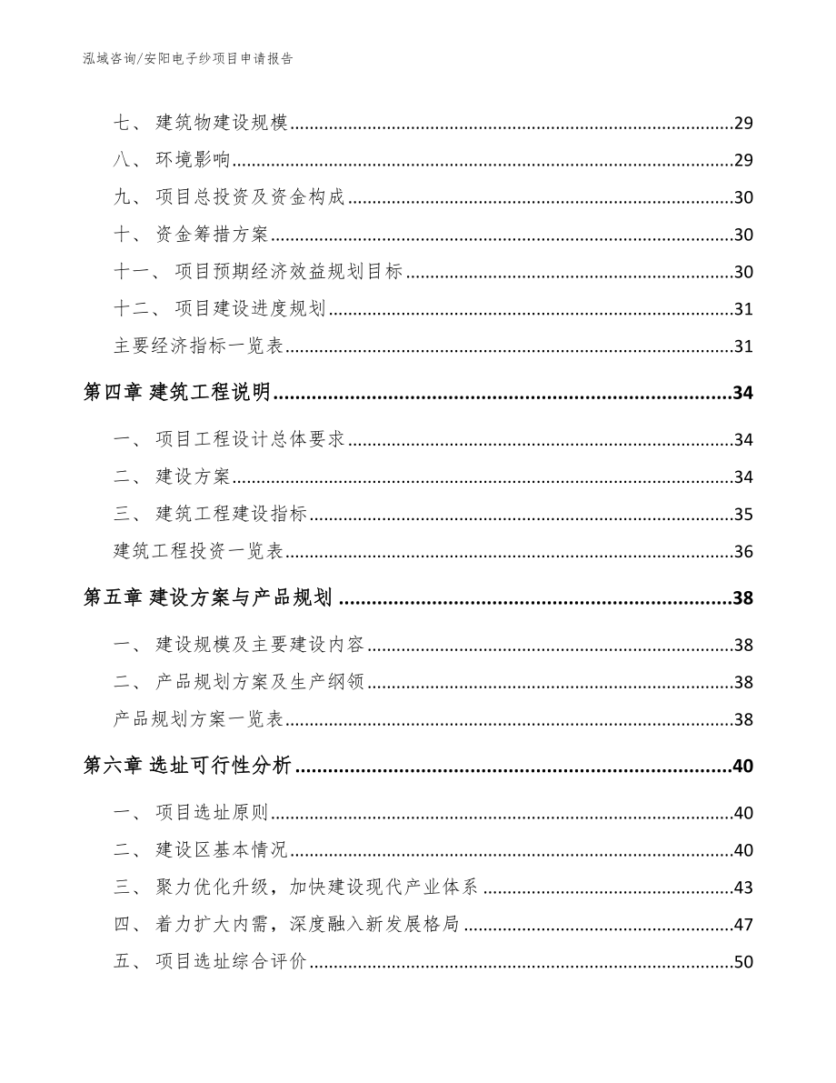 安阳电子纱项目申请报告模板范本_第2页