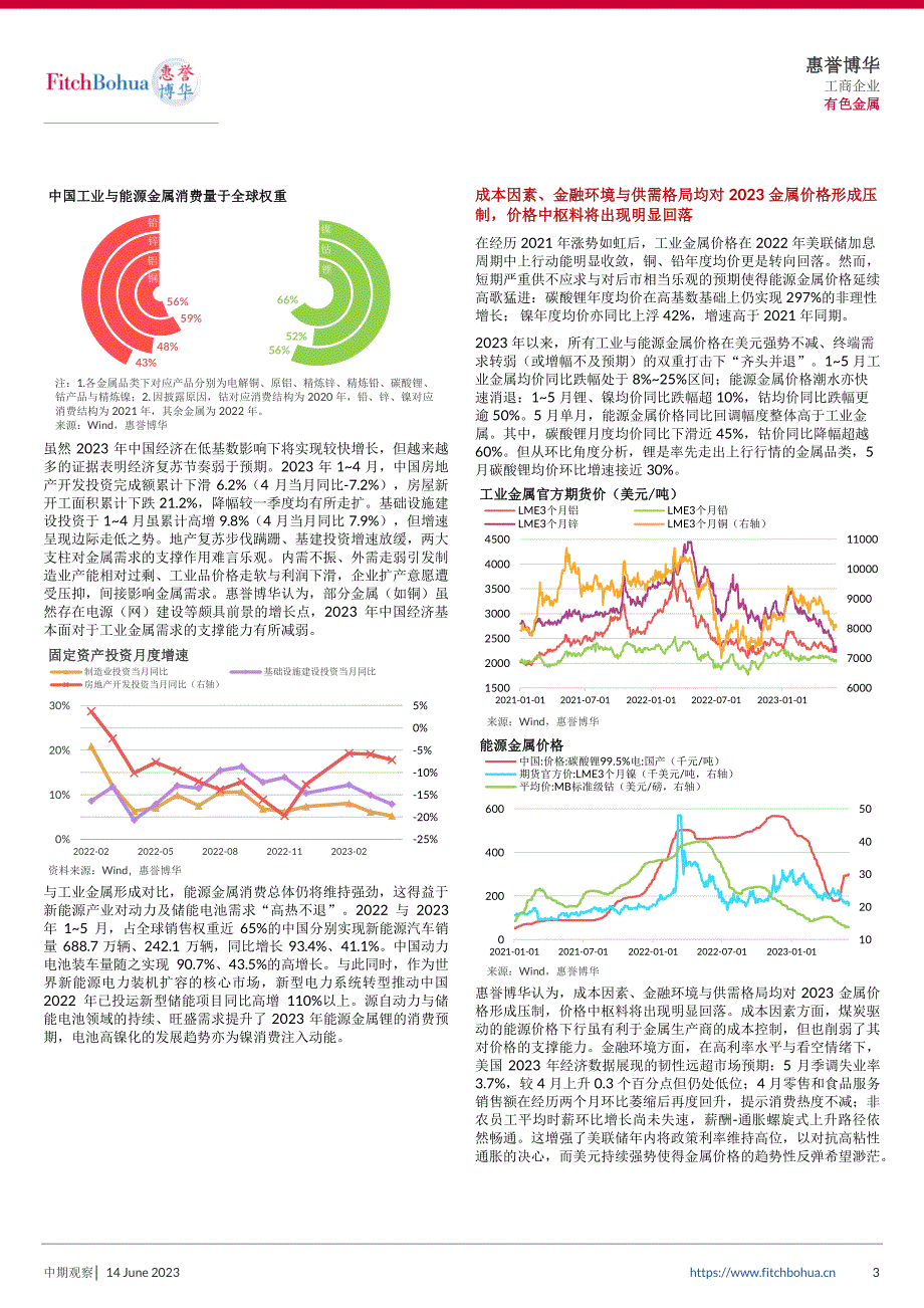 惠誉博华2023年工业与能源金属中期信用观察：价格下行与成本控制并存下的分化-10页-WN6_第3页