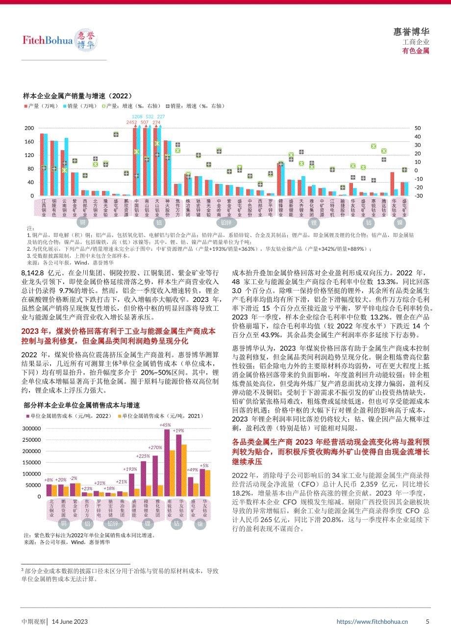 惠誉博华2023年工业与能源金属中期信用观察：价格下行与成本控制并存下的分化-10页-WN6_第5页