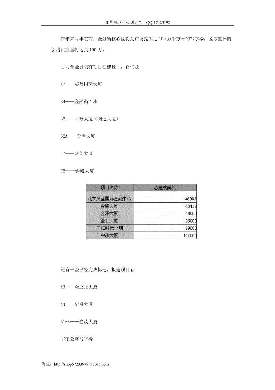 北京金融街区域写字楼市场分析报告_第5页