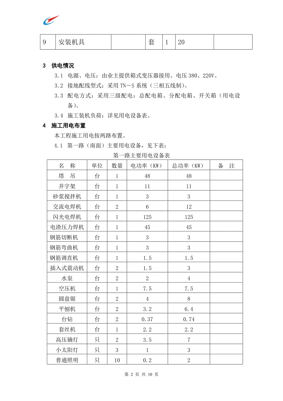 临时用电施工组织设计(商场).doc_第2页